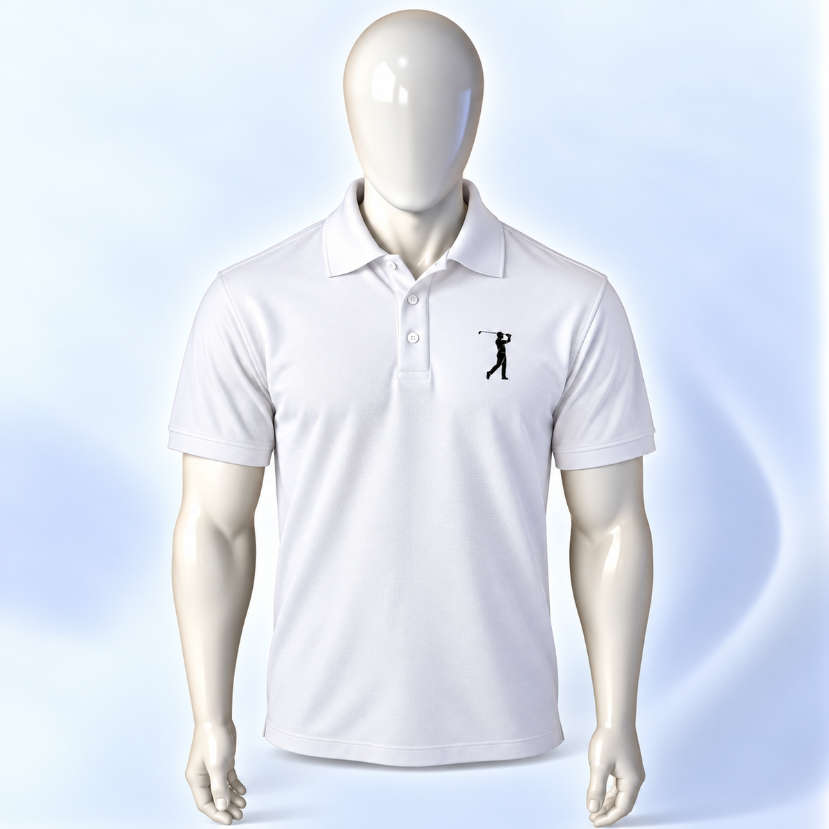 Golf Man White (Blue Logo)