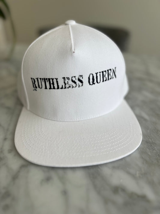 Ballcap Hat- Ruthless Queen- White