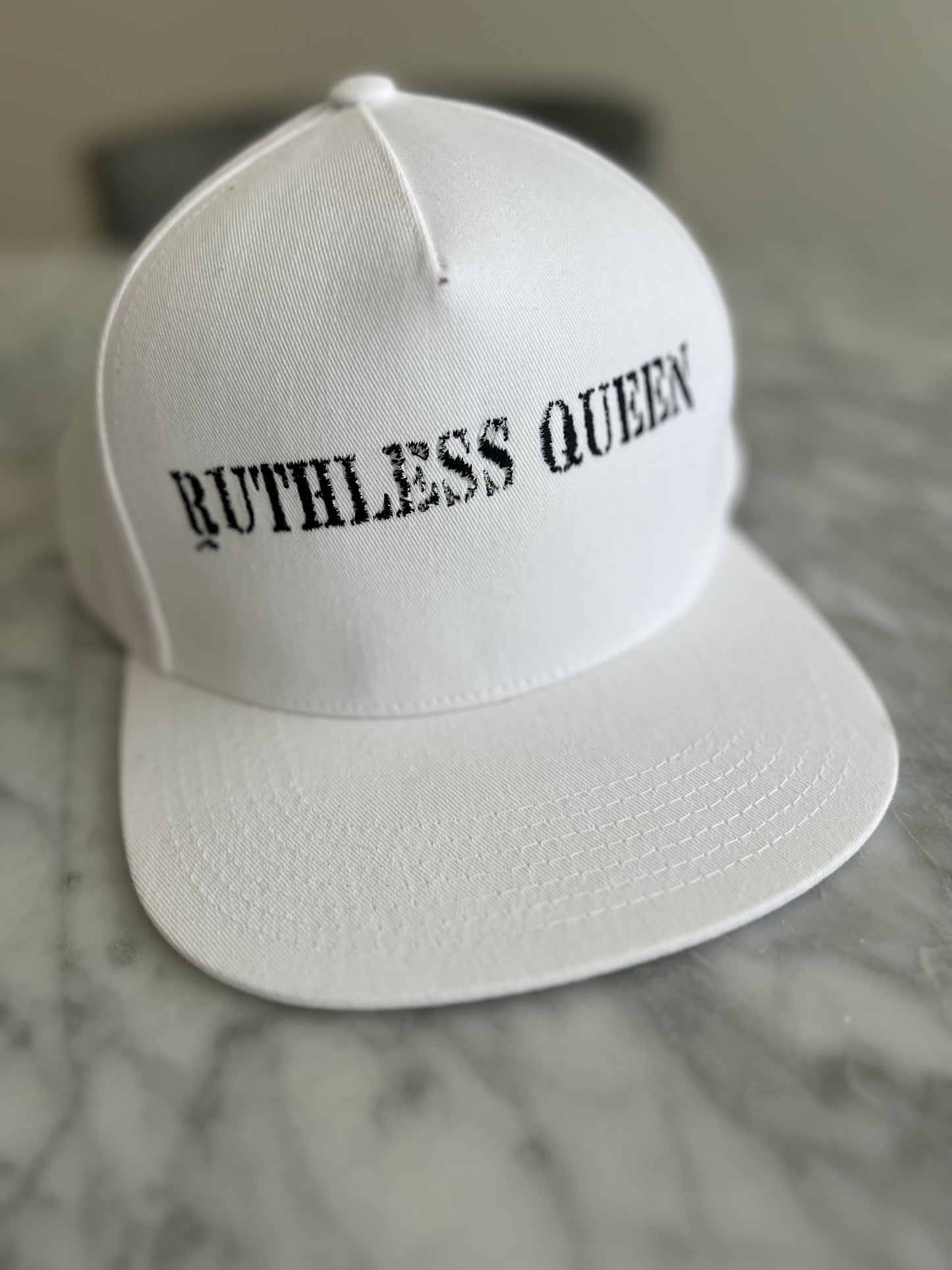 Ballcap Hat- Ruthless Queen- White